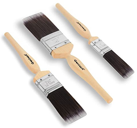 Paint Brush Set for Walls and Ceilings Decorating, Professional Masonry Paint Brushes for Furniture and Fence Painting, No Loss Soft Nylon Bristle Paintbrushes for Stains and Paints (3 Pack)