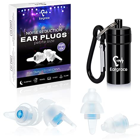 Ohrstöpsel zum Schlafen, Eargrace 2 Paar Soft Noise Reduktion Ohrstöpsel für kleine Gehörgänge, Gehörschutz Ohrstöpsel zum Schlafen, Schnarchen, Reisen, Konzerte, laute Veranstaltungen Himmelblau