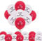 Trimming Shop 50 Pcs Red & White Come on England Balloons for England Sporting Events, 10 Inch Helium Grade Latex Balloons for Euro Decoration, National Events, Festivals & Football World Cup Events