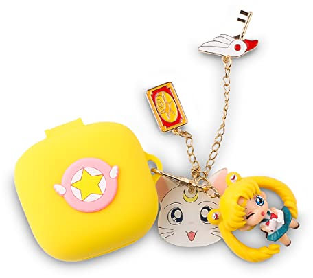 Custodia per auricolari Beats Fit Pro 2021, XMBYGY Custodia di ricarica in silicone per cuffie Beats Fit Pro Cartoon con protezione per cordino portachiavi bambola carina