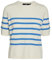 VERO MODA Damen VMSABA Plain SS O-Neck GA NOOS Pullover, Birch/Stripes:W Black, Medium