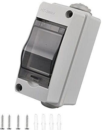 IGTOPS Boîte à fusibles en saillie étanche IP65 - Boîte de distribution en saillie - Avec porte - 1 rangée pour 2 modules - Bornes en laiton - Pour jardin ou extérieur