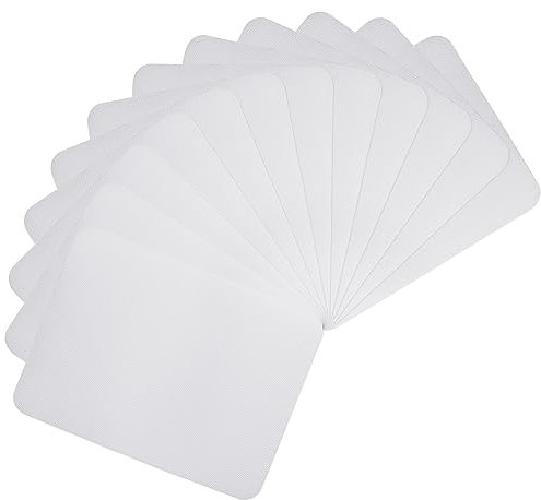 QUARKZMAN 12uds Termoadhesivos Parches para Ropa Reparación 4.9 x 3.7 Tela Parche Reparación Decoración para Ropa Pantalones Bolso, Blanco