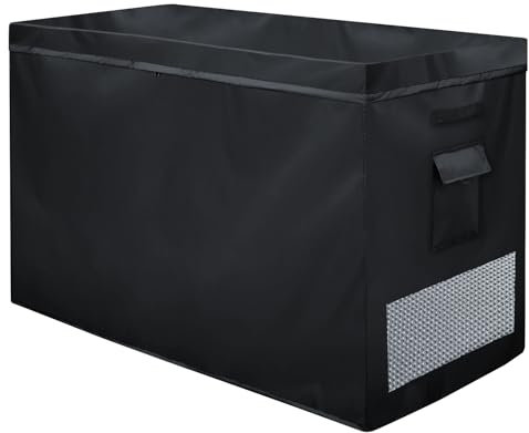 YANGSHILEI - Waterproof & UV Resistant Chest Freezer Cover for 14 to 16 Cubic Feet Double Zipper Adjustable Fit