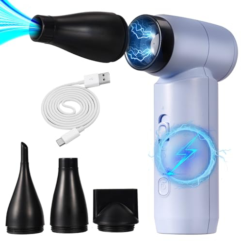 Compressed Air Duster, 80000RPM Jet Dryer Blower, Stepless Speed Regulation Portable Electric Air Duster Mini Electric Air Blower,Jet Fan for Car Dry,Keyboard Computer Cleaning,Air Bed,Camping,Outdoor