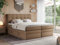 MKS MEBLE Boxspringbett 160x200 mit Bettkasten und Matratze H4, Polsterbett 160x200 mit Bettkasten, Bett 160x200, Boxspringbett 160x200 mit Kopfteil und Topper - H4 Braun Kunstleder - ERNI King