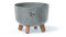 Blumentopf Schale mit Füßen Einsatz Blumenschale Kräutertopf Übertopf (Grau Beton, S+ 23,5cm)