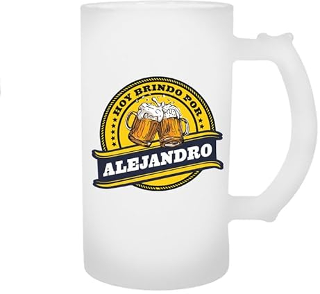 CALLE DEL REGALO Jarra de cerveza personalizada 'Brindamos' | Jarra 8 x 15 cm | Jarra de cerveza de cristal | 500 ml