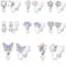 Clip Ohrringe 8 Paar Ohrclips Kinder Ohne Ohrlöcher Clip on Ohrringe Mädchen mit Schmetterlinge Blumen Liebe Schildkröten Hypoallergene Ohrclips für Kinder Mädchen Geschenk (Kombination 2)