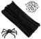200 Stück Pfeifenreiniger, Schwarz Pfeifenputzer zum basteln Chenilledraht Pfeifenreiniger Pipe Cleaner mit Googly Eyes für DIY Handwerksprojekte Dekorationen (Schwarz)