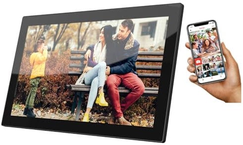 Cytem 21.5 Zoll Digitaler Bilderrahmen | WLAN mit FrameO Software | 64GB | Bewegungssensor | Automatische Bilddrehung |16:9 IPS Display 1920x1080 Full-HD | Touch-Screen (Schwarz)
