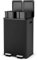 COSTWAY Poubelle Cuisine 2 x 30L, Poubelle Tri Selectif en Acier Inox, Anti-Empreinte, 2 Seaux Intérieurs en Plastique, Fermeture en Douceur, Casier pour Désodorisant (Noir,2x30L)