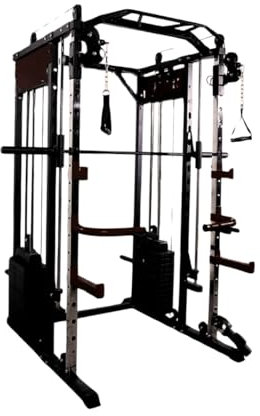 PH Fitness Power Rack mit 160 kg Gewichtstapeln - Vielseitige Krafttrainingsstation mit Smith-Maschine, Kabelzugstationen, Verstellbaren J-Cups und Ergonomischen Griffen