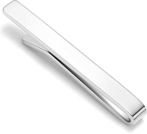 HONEY BEAR 2.12inch Homme Pinces à Cravate pour la Taille Normale Cravate Décoration 5.4cm (Argent brillant 5.4cm)