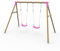 Plum Play Kids Outdoor Wooden Round Pole Swings with Ground Anchors Included - Suitable for up to 50kg per accessory - Up to 5 year Warranty (Double Pink Marmoset)