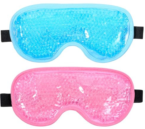 Ptwola 2 Stück kühlende Eis-Schlafmasken Kühlmaske Gesicht Gel-Augenmaske kalte warme Schlafkompresse Kühlbrille Ice Eye Mask für Männer Frauen geschwollene Augen Gesicht Müde Augen Augenringe