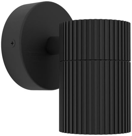 EGLO Wandlampe außen Tomelloso, Außenbeleuchtung Hauswand, Wand Außenlampe mit Downlight, Außenwandleuchte aus Aluminium in Schwarz, GU10 Fassung, IP44