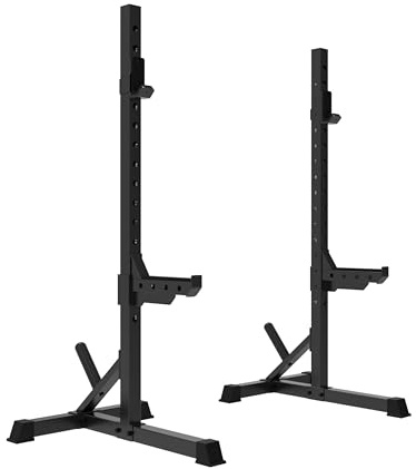 Tunturi SS60 Hantelablagen – Squat-Ständer für Langhanteln – Homegym bis 200 kg belastbar – Höhenverstellbar – Hantelständer