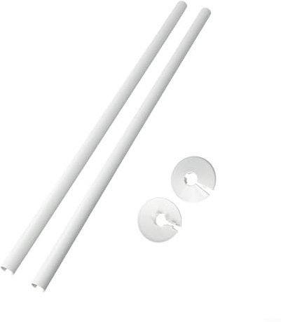 Radiator Pipe Covers Set with Collars 15mm x 500mm White Black Snap Cover Tube for Central Heating Copper Plastic Pipes Home Plumbing Installation(White)