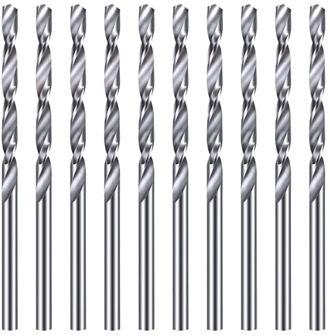Set di 10 punte elicoidali da 3,5 mm M35 HSS cobalto Jobber per acciaio inossidabile, acciaio al carbonio, metallo, legno e plastica, utensili per trapano robusti e resistenti al calore