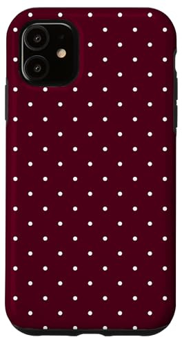 Dark Burgundy Polka Dot Cute Boho Tiny Polkadot Case for iPhone 11