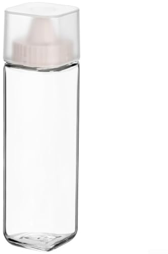 Bouteille d'huile en verre avec bec verseur précis et design anti-goutte, simple à démonter pour le nettoyage, passe au lave-vaisselle, pour les huiles et les assaisonnements en cuisine