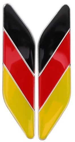 OSOLADY Autocollants Métalliques Drapeau Allemand pour Voiture Protection Rayure et Bumper Cache Rayures Décoration Extérieure Facile à Installer Compatible avec Plusieurs Modèles