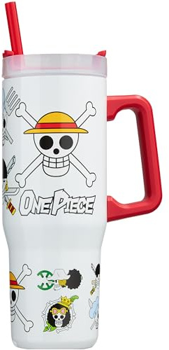 Get Trend One Piece Insulated Tumbler 920ml, Stainless Steel Water Bottle with Straw & Handle, Ice for 42H Cold 12H & Hot 8H, Travel Coffee Mug, Anime Gifts (Multi One Piece)