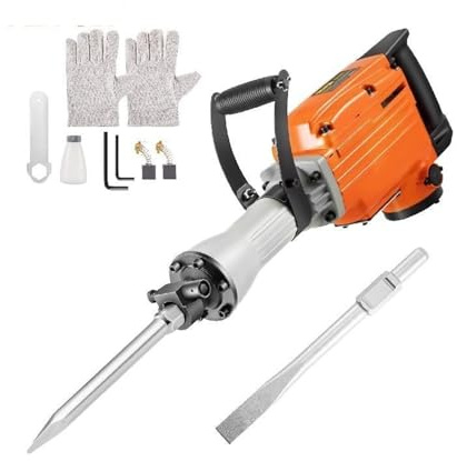 Marteau perforateur électrique de démolition 1500W avec 2 burins, marteau-piqueur robuste, brise-béton, pics à percussion