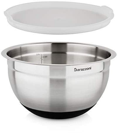 Barazzoni Bowl Acciaio Inox 18/10 ø24cm x H14,5cm C/Cop, 18/10-Silicone, Diametro 24 cm