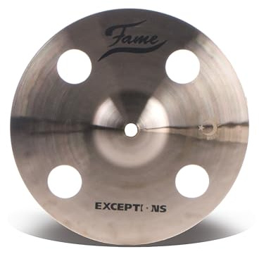 Fame Masters B20, 10 Zoll Holey Splash Becken, Handgehämmert, B20 Bronze, Brilliant Finish, Explosiver Attack, Trocken & Definiert, Ideal für Rock, Pop, Fusion