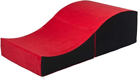 Velinda Liebescouch Erotikcouch Sexliege Erotiksofa Sexmöbel Liebesmöbel Erotikmöbel (Farbe: rot-schwarz)