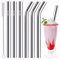 Vinaco Milkshake Straws & Smoothie Straws, 6 Pack 216mm & 266mm Long Straws x 10mm Diam Wide Straws, Reusable Stainless Steel Straws with 1 Straw Cleaner for Homemade Thick Drinks