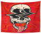 Emvency Wandteppich, Mandala, Hippie-Wandbehang, bunt, Glitch LSD Psychedelic Skull of On Acid Trippy Rot Pink Halloween Trip 60er Jahre Home Decor Tapisserie für Schlafzimmer