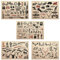 Meishe Art Poster Kunstdrucke Bilder Jahrgang Plakate Drucken Plakatdruck Jagd Angeln Outdoor Werkzeuge Sammlung Identifizierung Verweis Abbildung Wald Wilde Tiere Wand Decor 5pcs
