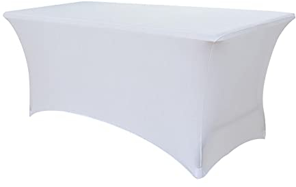 Ototec Spandex Lycra tovaglia Rettangolare Tavolo Copertura Stretch Wedding Party Buffet 1,8 m Bianco