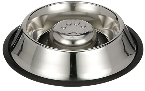Neater Pet Brands Bol en INOX à Alimentation Lente (Anti-Basculement) - Évite Que Les Chiens Mangent Trop Vite et Les Ballonnements (Moyen, Anti-Basculement)