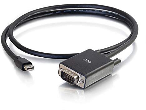 C2G Mini DisplayPort/Thunderbolt-2 Stecker auf VGA HD15 Stecker Aktiv-Adapter Computer-Monitor-Kabel (0. 9M, Schwarz)