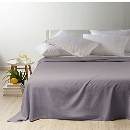 Caleffi Rodeo Copriletto Estivo, Cotone Panama, Antracite, Singolo, 81286