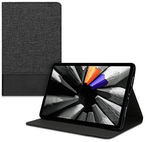 kwmobile Hülle kompatibel mit Huawei MatePad (10.4) - Slim Tablet Cover Case Schutzhülle mit Ständer Anthrazit Schwarz
