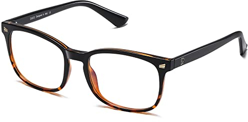 DUCO Blaulichtfilter Brille Damen Herren Bildschirmbrille,Vintage ohne Stärke Blaulicht Brille UV Schutz Anti-Müdigkeit 5201S