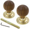 A.B Hardware 1 Pair of Rosewood Beehive Wooden Wood Mortice Rim Door Knob Knobs Pairs