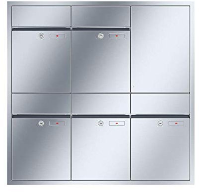 RENZ/Plan / 5er Unterputz-Briefkastenanlage Einbau-Briefkasten / V4A-Edelstahl/Volumen 21 L/Dein-Briefkasten.de