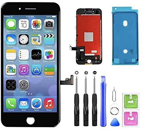 Allfixparts for iPhone 7 Screen Replacement,LCD Display and Touch Screen Digitizer Replacement Frame Assembly with Repair Tool Kit (black)