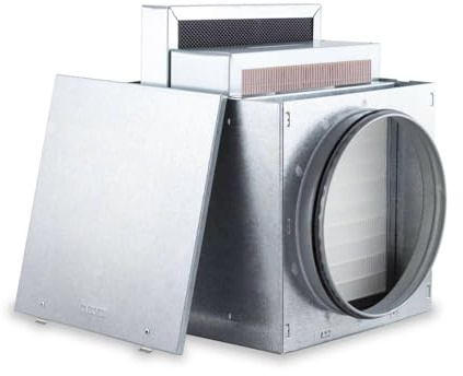 CAEXVEN Caja Portafiltros de Acero Galvanizado para Filtros de Panel - ø100mm - 190x195 mm / F7