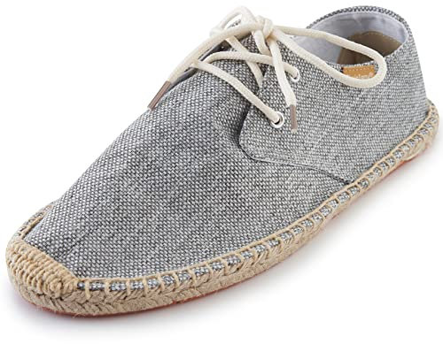 Alexis Leroy Lace Up Alpargatas de Lona para Hombre Espadrillas Slip on Color Sólido Gris 22ss 41 EU