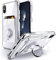 SHIELDS UP Designed for iPhone X Case, iPhone Xs Case, Minimalist Wallet Case with Ring Kickstand and Card Holder, Transparent Slim Shockproof TPU Bumper Cover for iPhone X/XS - Clear