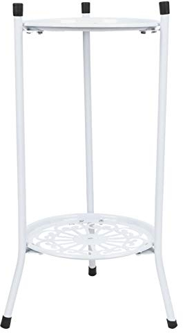 Soporte para Maceta de Metal de 2 Niveles, Soporte para Maceta, Soporte Alto para Plantas, Decoración del Hogar, Accesorios de Jardín para Flores de Plantas de Jardín(blanco)