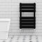 Warmehaus Black 650 x 400mm Flat Panel Heated Towel Rail with 68mm Pipe Diameter