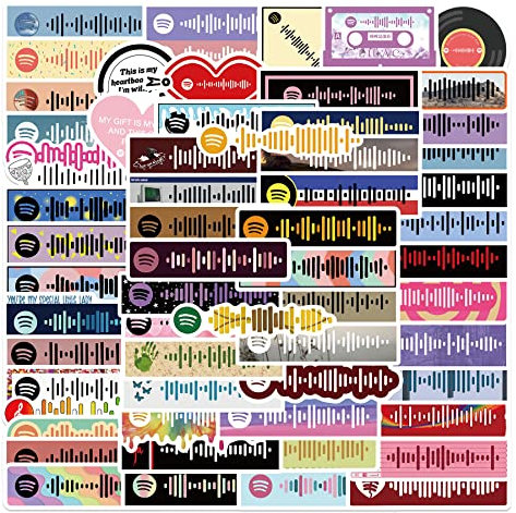 68Pcs Music Symbol Stickers, Colorful Musical Code Stickers Decals for Guitar Laptop Water Bottle Phone Scrapbook, Trendy Waterproof Vinyl Stickers Pack